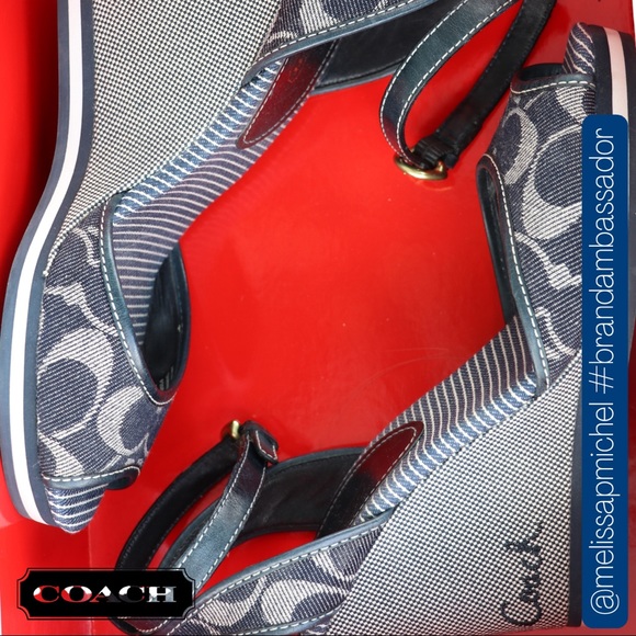 Coach Denim Tawney Wedges - Picture 7 of 9